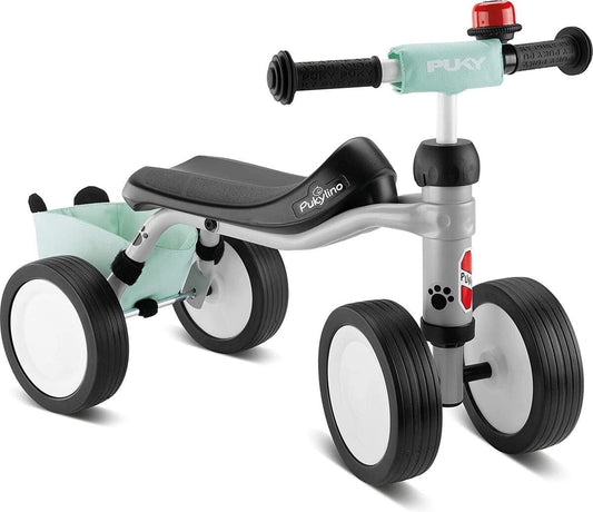 PUKY 3020 Rutschfahrzeug, Tasche, Glocke, Lenkerpolster, grau / minze