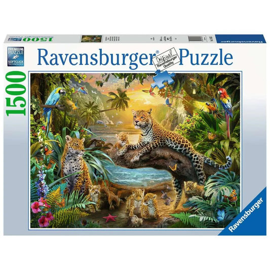 Ravensburger  Puzzle - Leopardenfamilie im Dschungel, 1500 Teile
