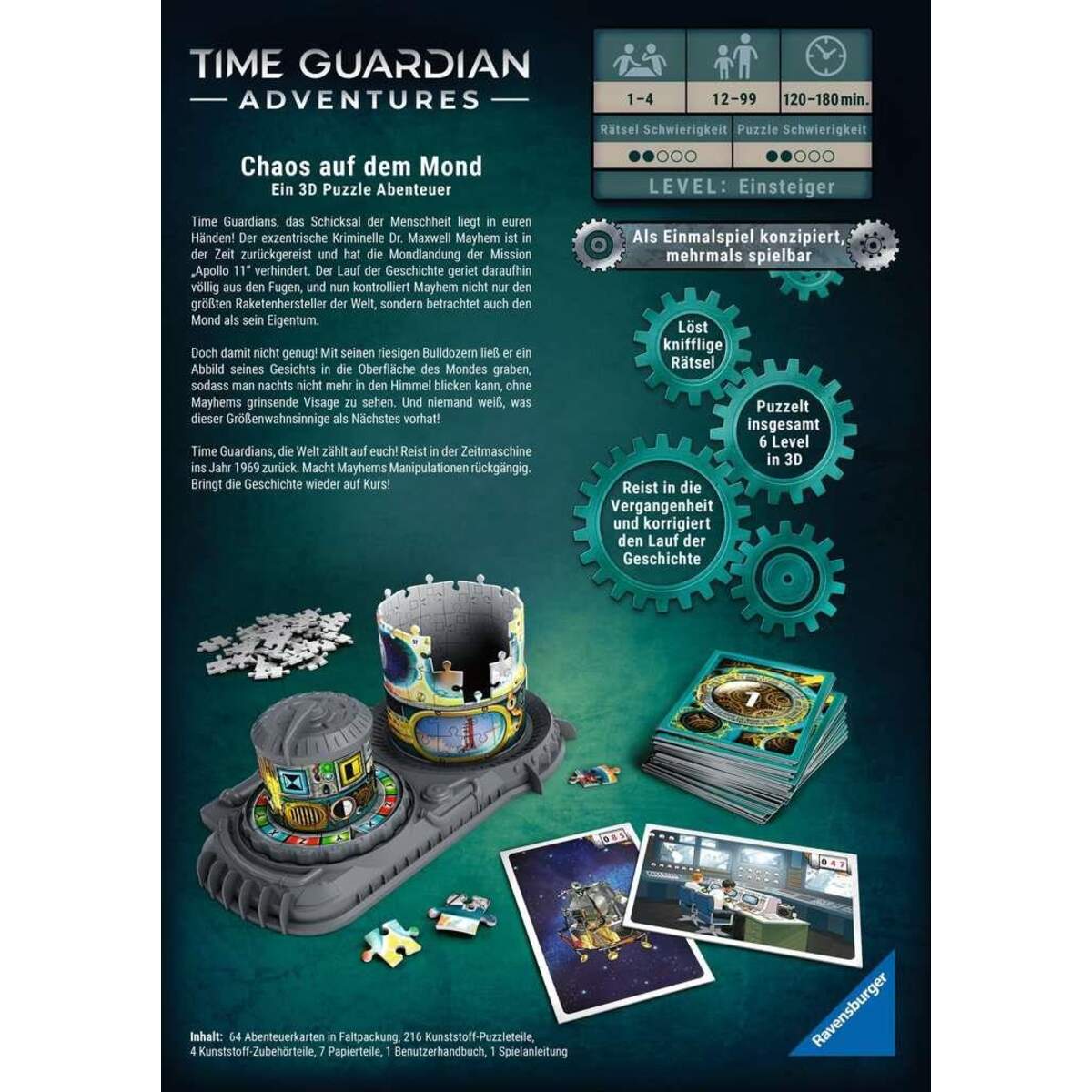 Ravensburger 3D Adventure - TIME GUARDIAN ADVENTURES: Chaos auf dem Mond