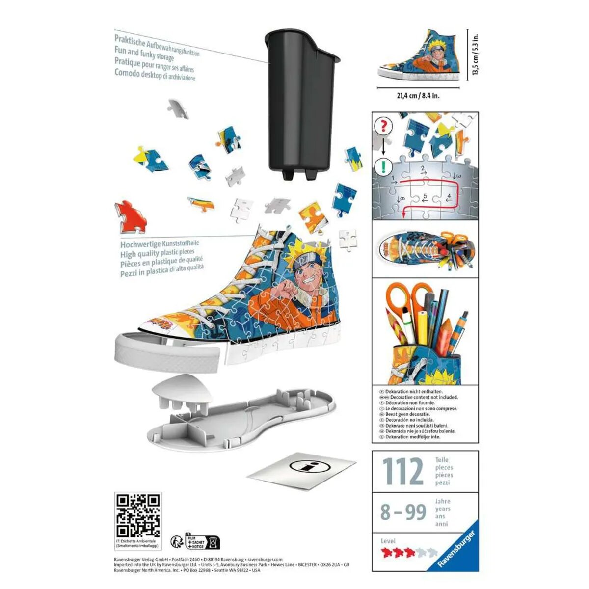 Ravensburger 3D Puzzle - Sneaker Naruto, 108 Teile