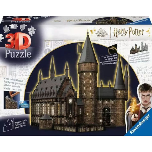 Ravensburger 3D Puzzle - Hogwarts Schloss - Die Große Halle - Night Edition, 540 Teile