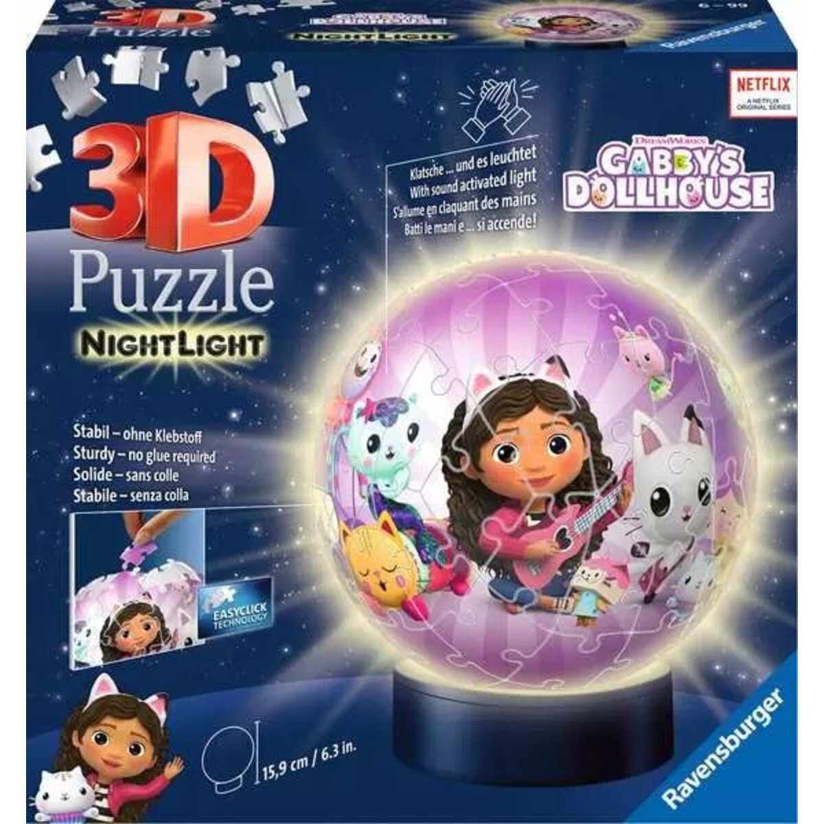 Ravensburger 3D Puzzle - Nachtlicht - Gabby's Dollhouse, 74 Teile