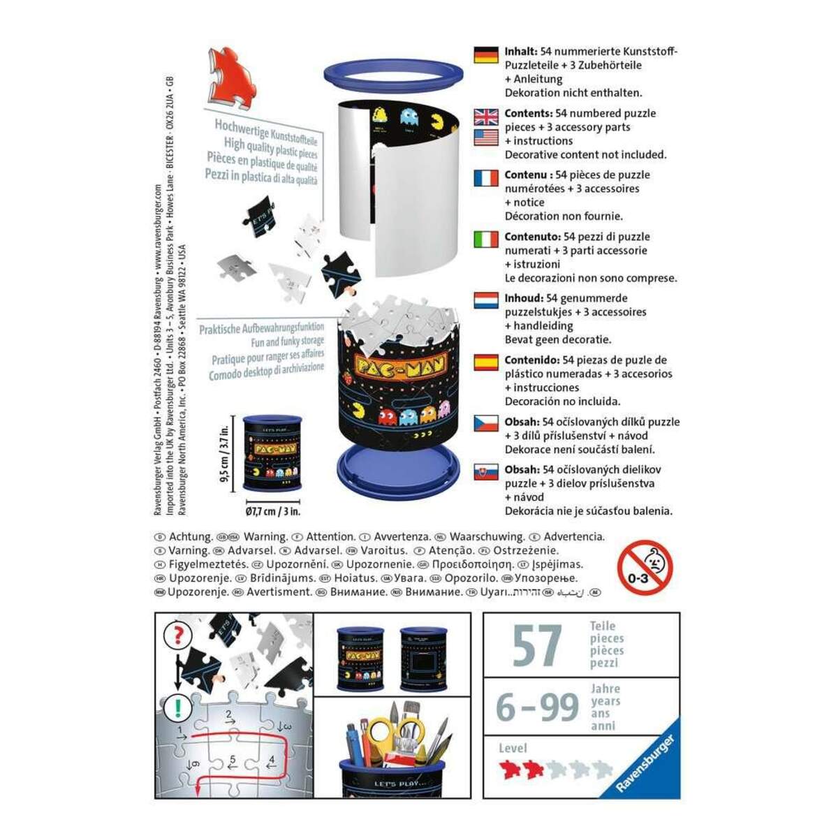 Ravensburger 3D Puzzle 11276 - Utensilo Pac-Man - 54 Teile