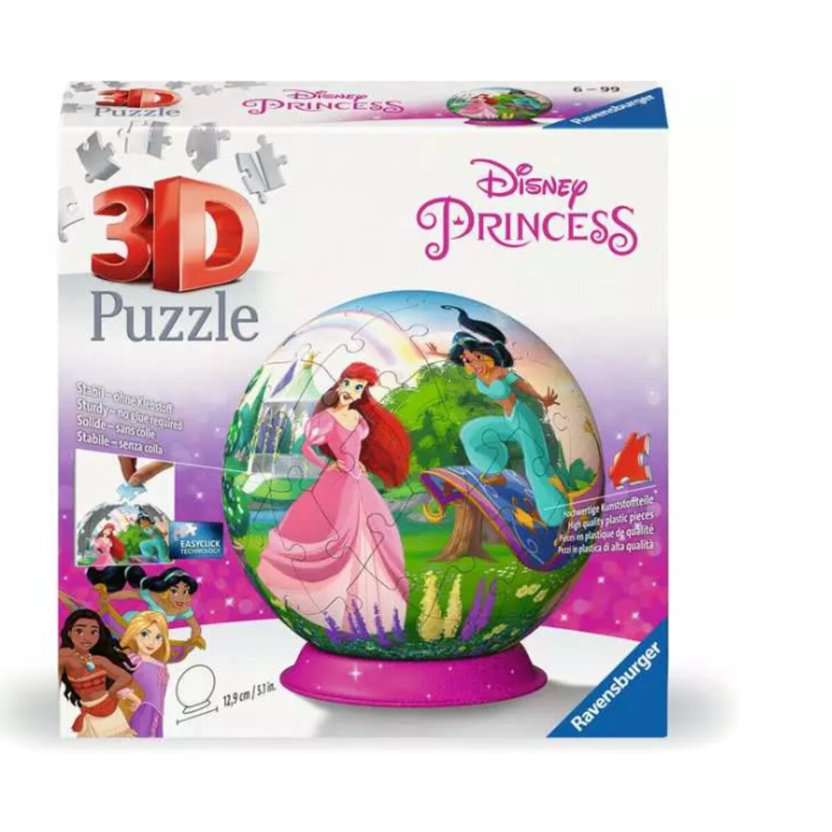 Ravensburger 3D Puzzle Ball Puzzle-Ball Disney Princess, 72 Teile