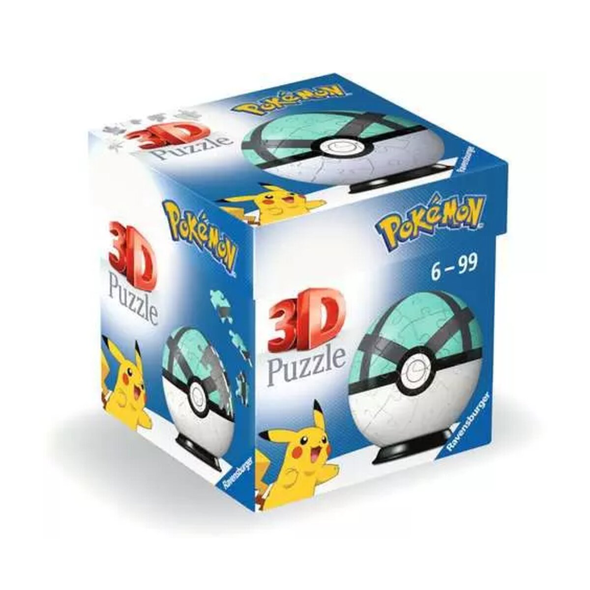 Ravensburger 3D Puzzle Ball Puzzle-Ball Pokémon Netzball, 54 Teile