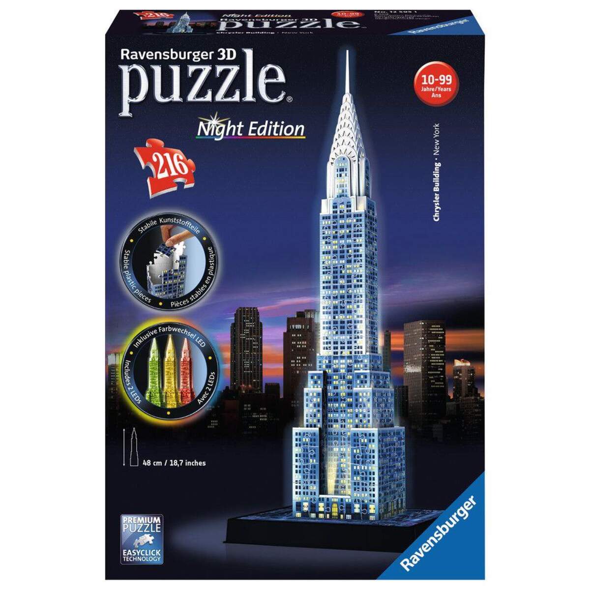 Ravensburger 3D Puzzle Chrysler Building bei Nacht, 216 Teile