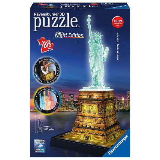 Ravensburger 3D Puzzle Freiheitsstatue bei Nacht