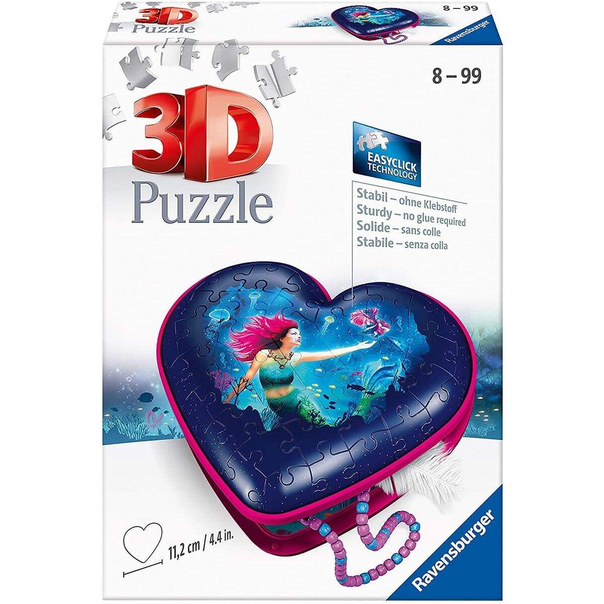 Ravensburger 3D Puzzle Herzschatulle Bezaubernde Meerjungfrauen, 54 Teile