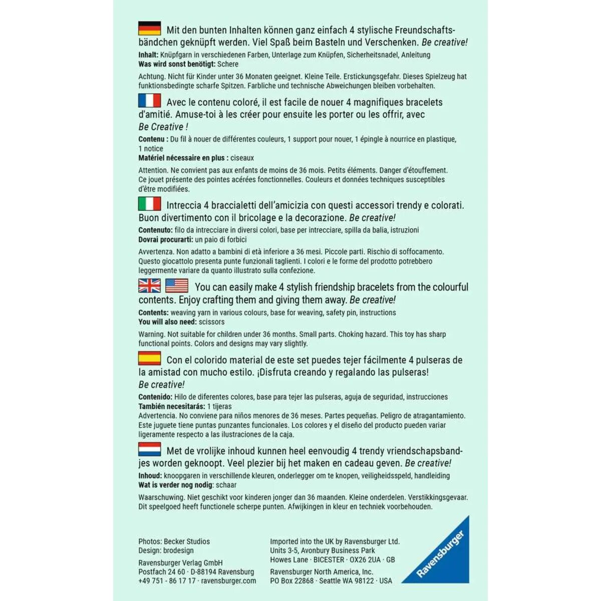 Ravensburger Be creative - Friendship Bracelets