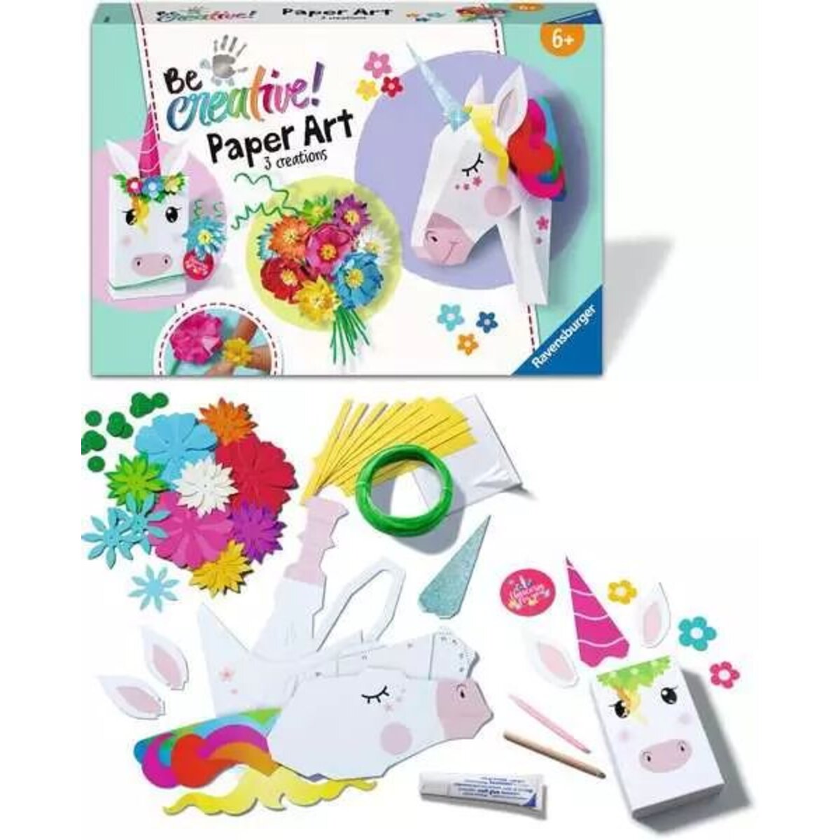 Ravensburger BeCreative Paper Art Unicorn - Bastelset für Kinder ab 6 Jahren