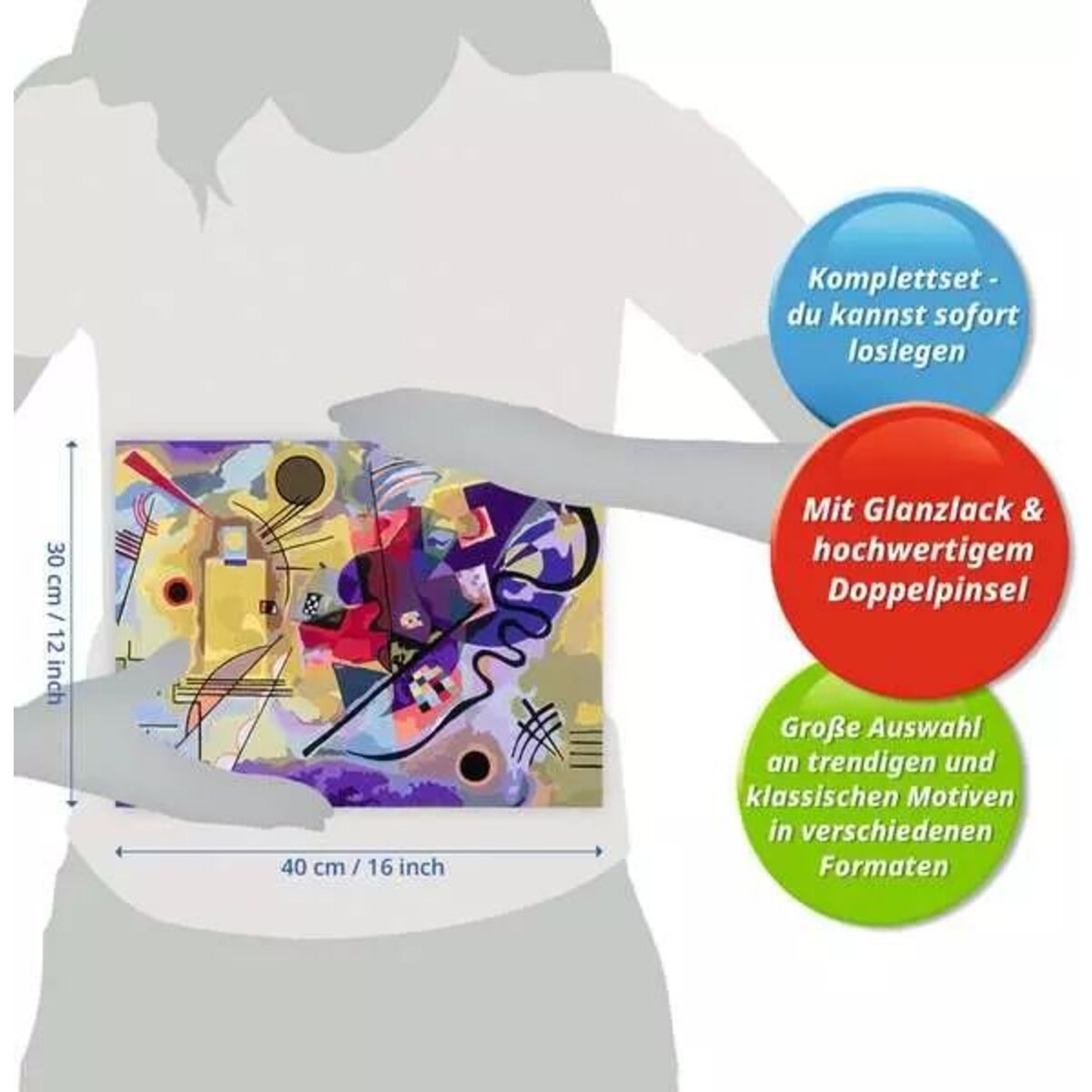 Ravensburger CreArt ART Collection: Yellow, Red, Blue (Kandinsky) - Malen nach Zahlen für Erwachsene