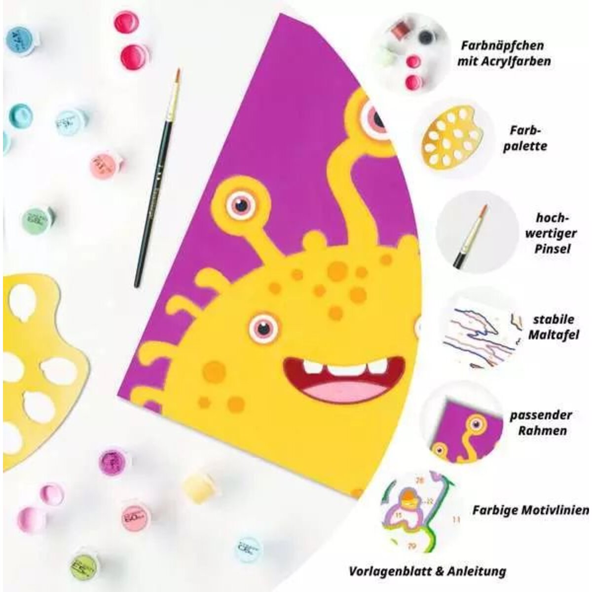 Ravensburger CreArt Gelbes Monster - Malen nach Zahlen für Kinder ab 7 Jahren