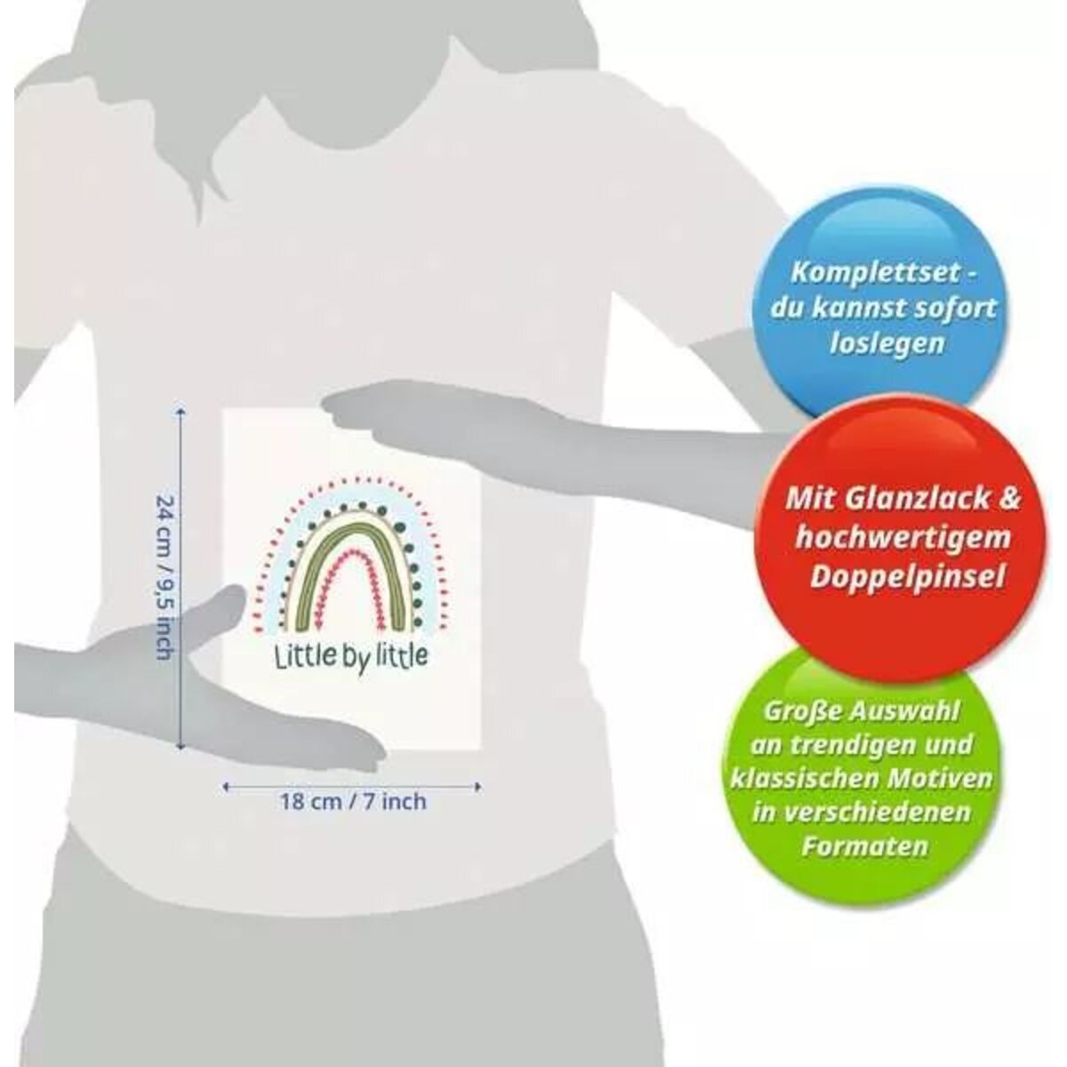 Ravensburger CreArt Hello Baby: Rainbow - Malen nach Zahlen für Erwachsene