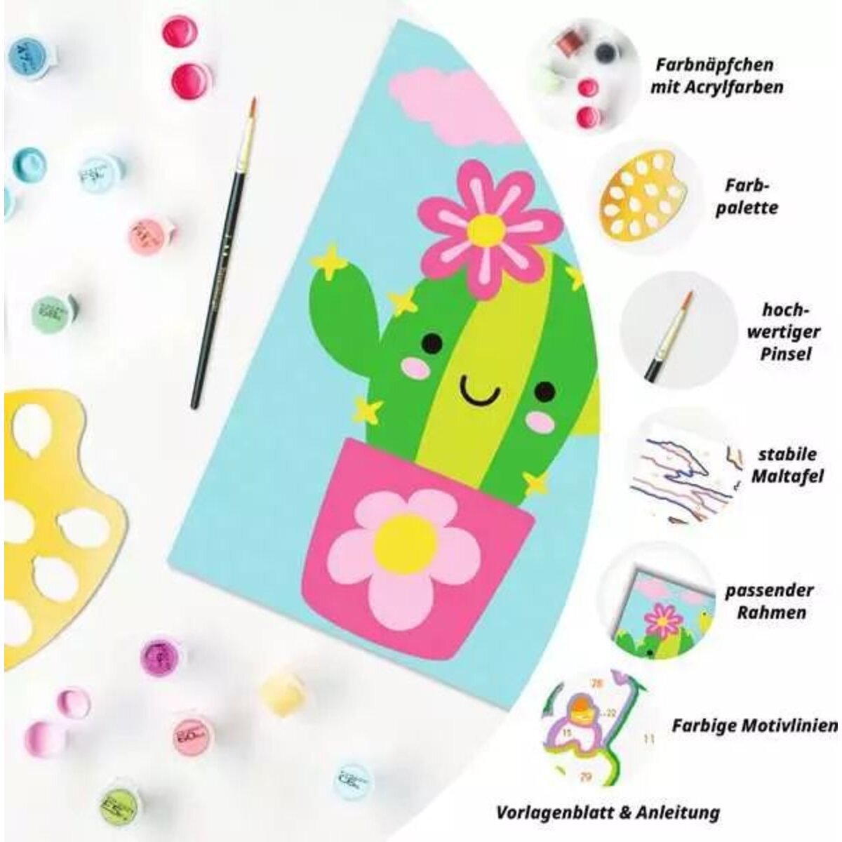Ravensburger CreArt Kleiner Kaktus - Malen nach Zahlen für Kinder ab 7 Jahren