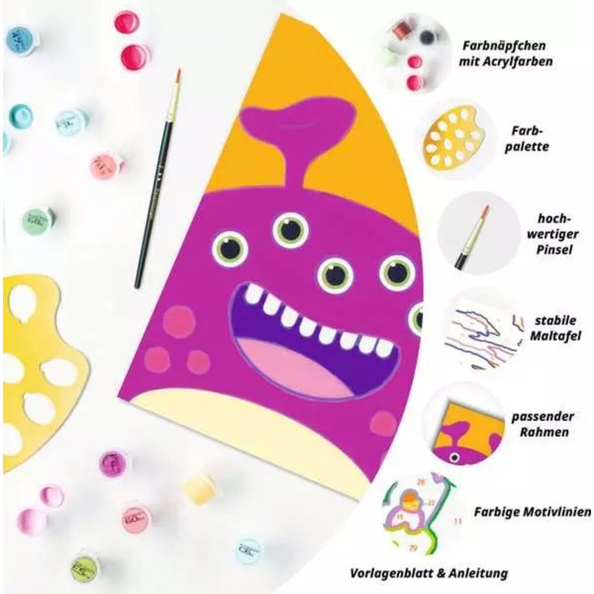 Ravensburger CreArt Lila Monster - Malen nach Zahlen für Kinder ab 7 Jahren