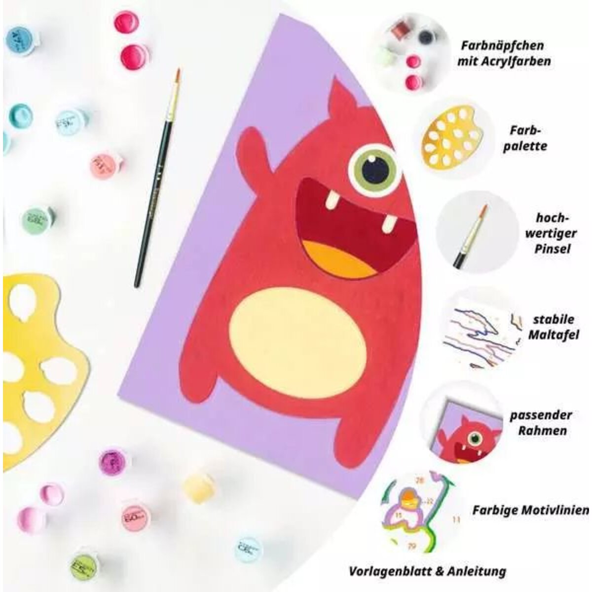 Ravensburger CreArt Rotes Monster - Malen nach Zahlen für Kinder ab 7 Jahren