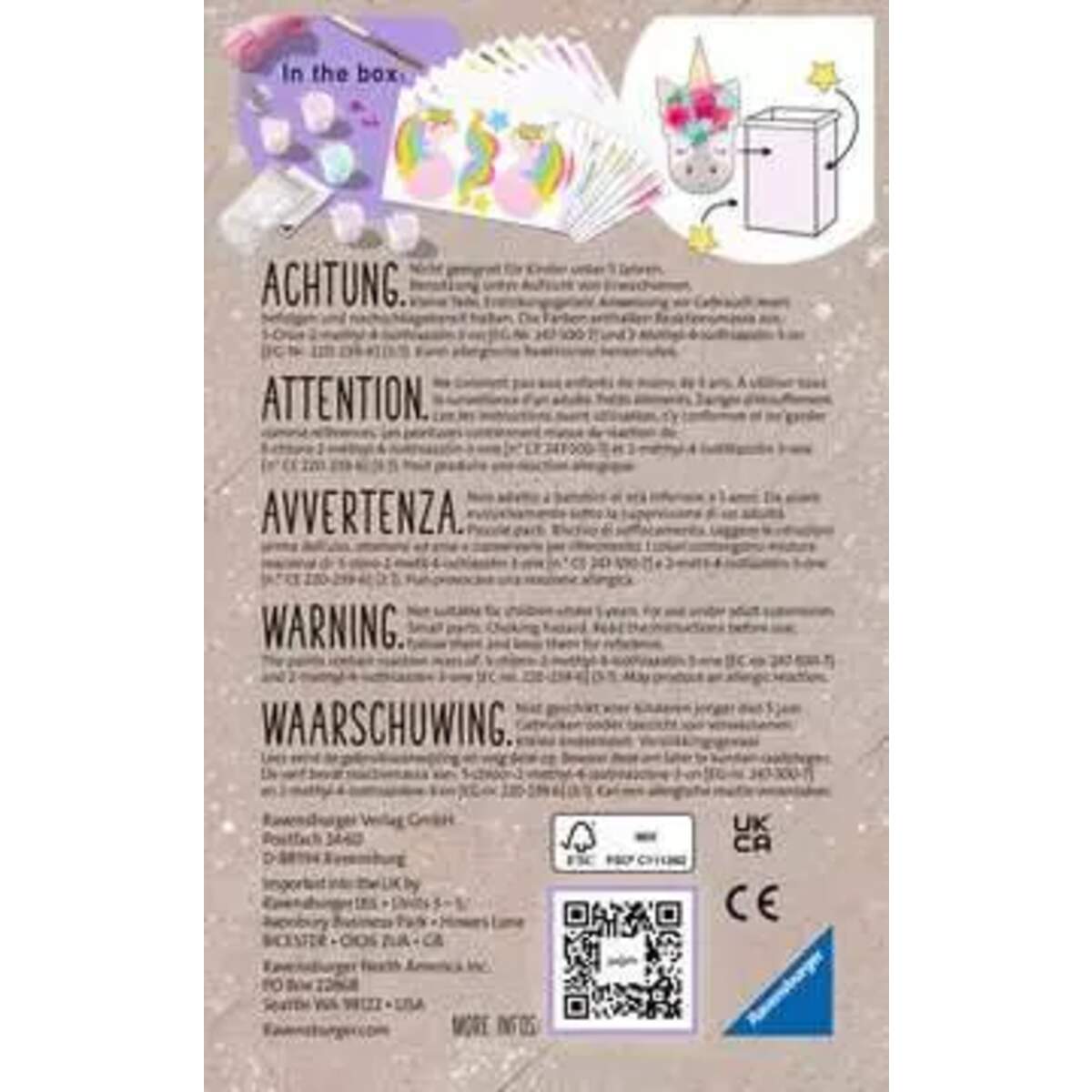 Ravensburger EcoCreate 18438 - Unicorn Party - DIY Bastelset