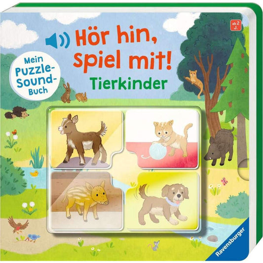 Ravensburger Hör hin, spiel mit! Mein Puzzle-Soundbuch: Tierkinder