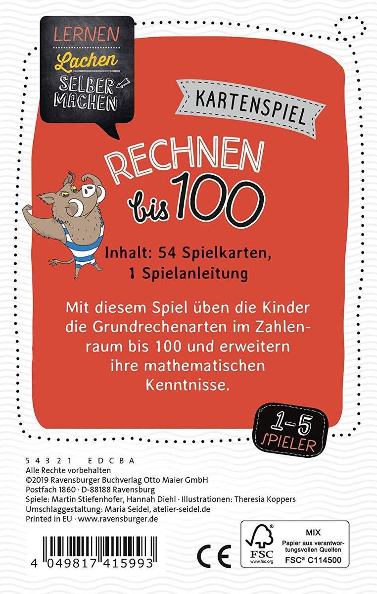 Ravensburger Kartenspiel Rechnen bis 100