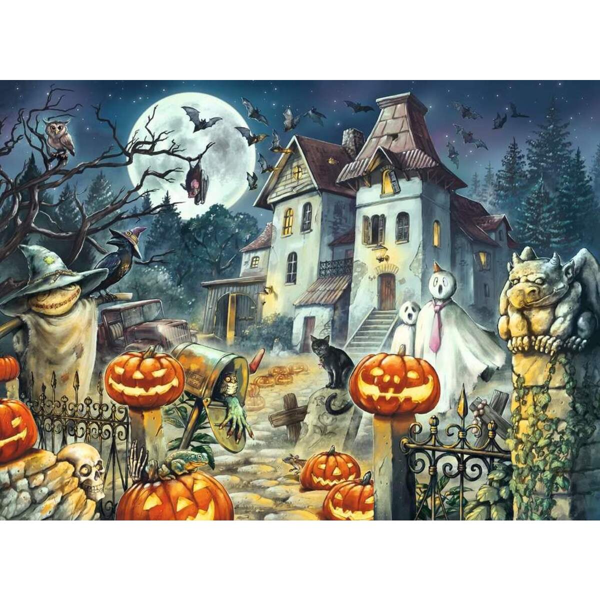 Ravensburger Kinderpuzzle 13264 - Das Halloweenhaus 300 Teile XXL