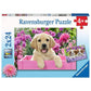 Ravensburger Kinderpuzzle Freunde mit Fell, 2x24 Teile