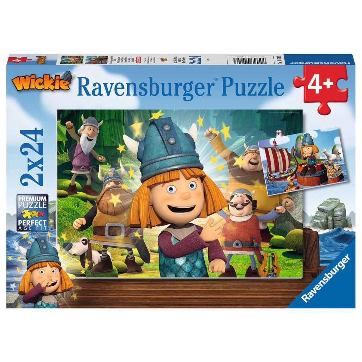 Ravensburger Kinderpuzzle Unser kluges Köpfchen Wickie, 2x24 Teile