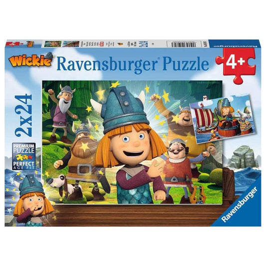 Ravensburger Kinderpuzzle Unser kluges Köpfchen Wickie, 2x24 Teile