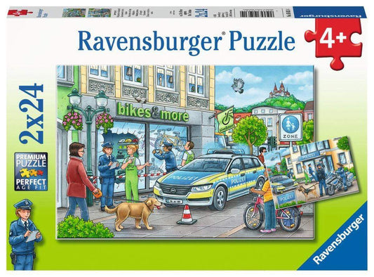 Ravensburger Kinderpuzzle Unterwegs mit Polizeimeisterin Hannah, 2x24 Teile