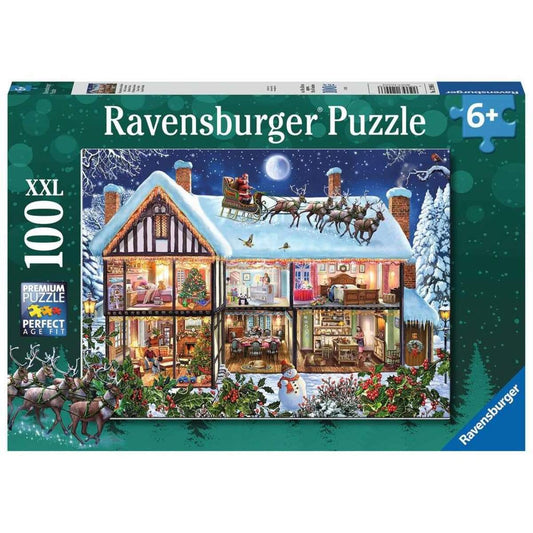 Ravensburger Kinderpuzzle XXL 12996 - Weihnachten zu Hause, 100 Teile