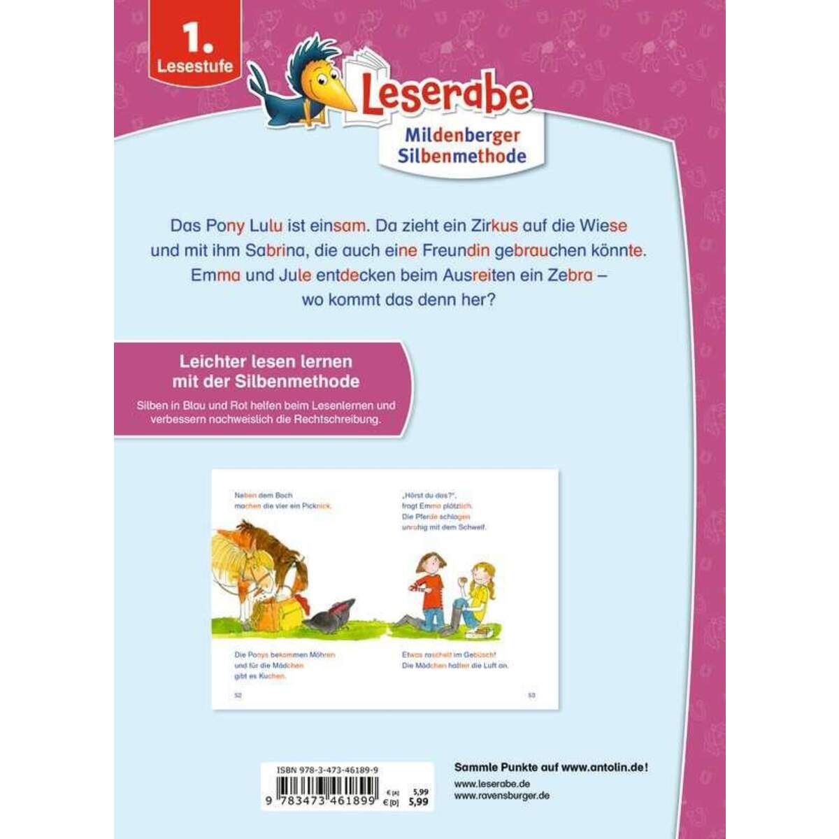 Ravensburger Leserabe - Sonderausgaben: Ponygeschichten - Silbe für Silbe lesen lernen