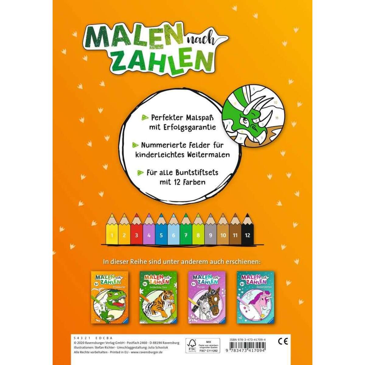 Ravensburger Malen nach Zahlen Malbuch Dinosaurier