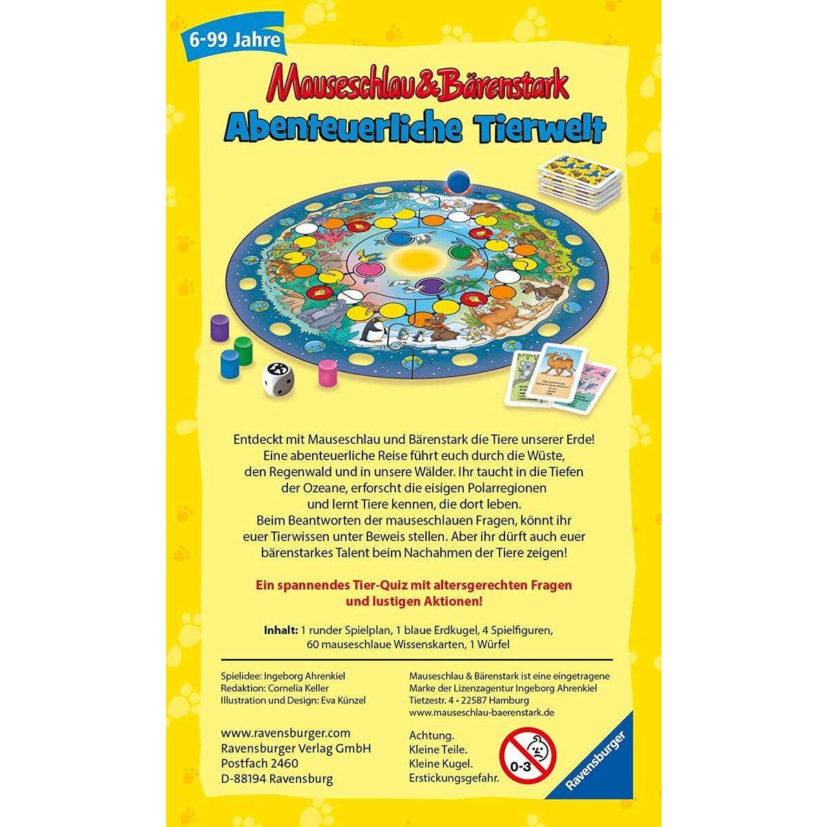 Ravensburger Mauseschlau & Bärenstark, Wissen & Lachen - Abenteuerliche Tierwelt