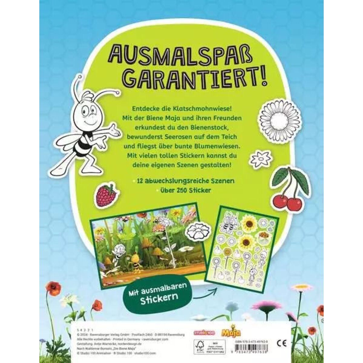 Ravensburger Mein Ausmalstickerbuch: Die Biene Maja