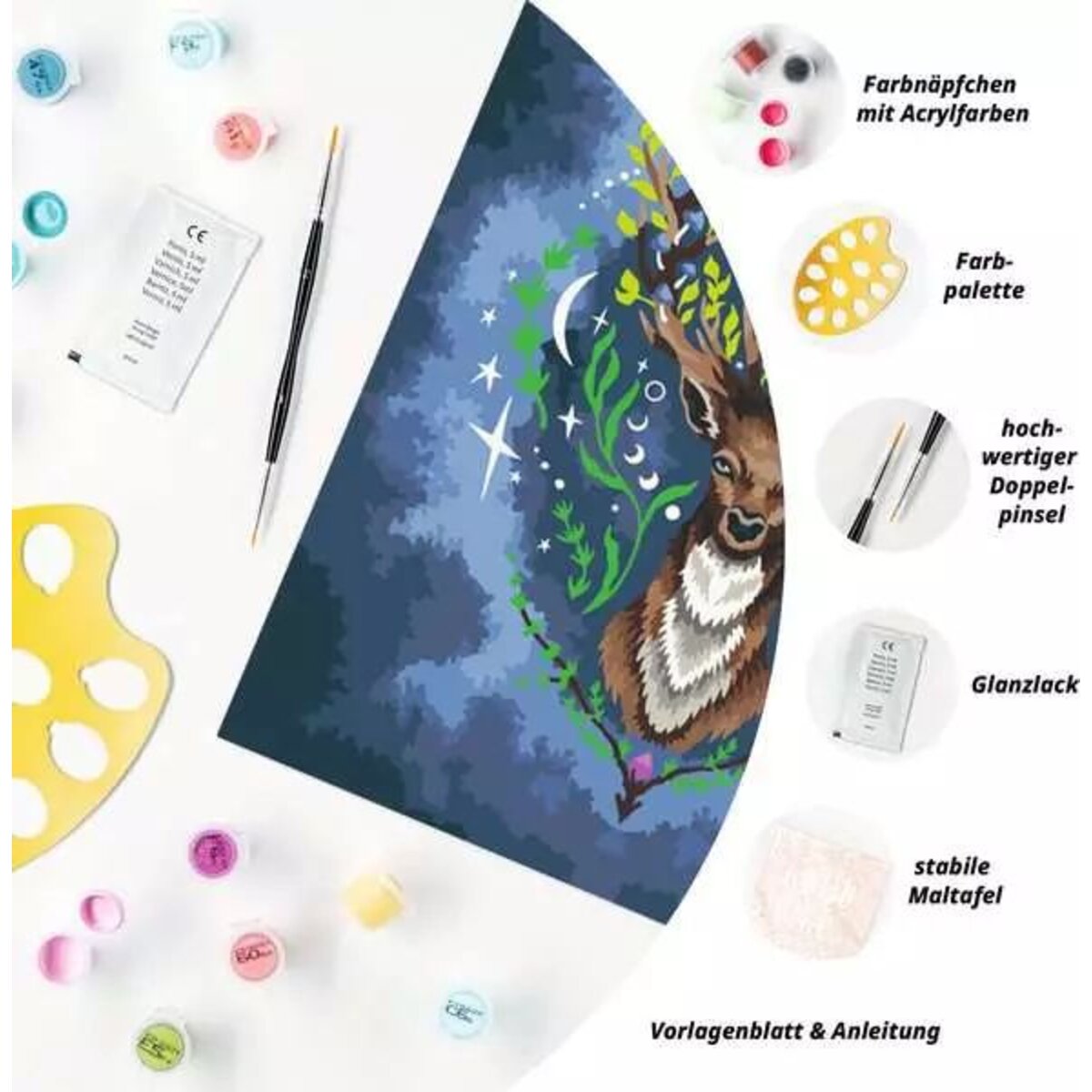 Ravensburger CreArt Pixie Cold: Mystic Deer - Malen nach Zahlen für Erwachsene