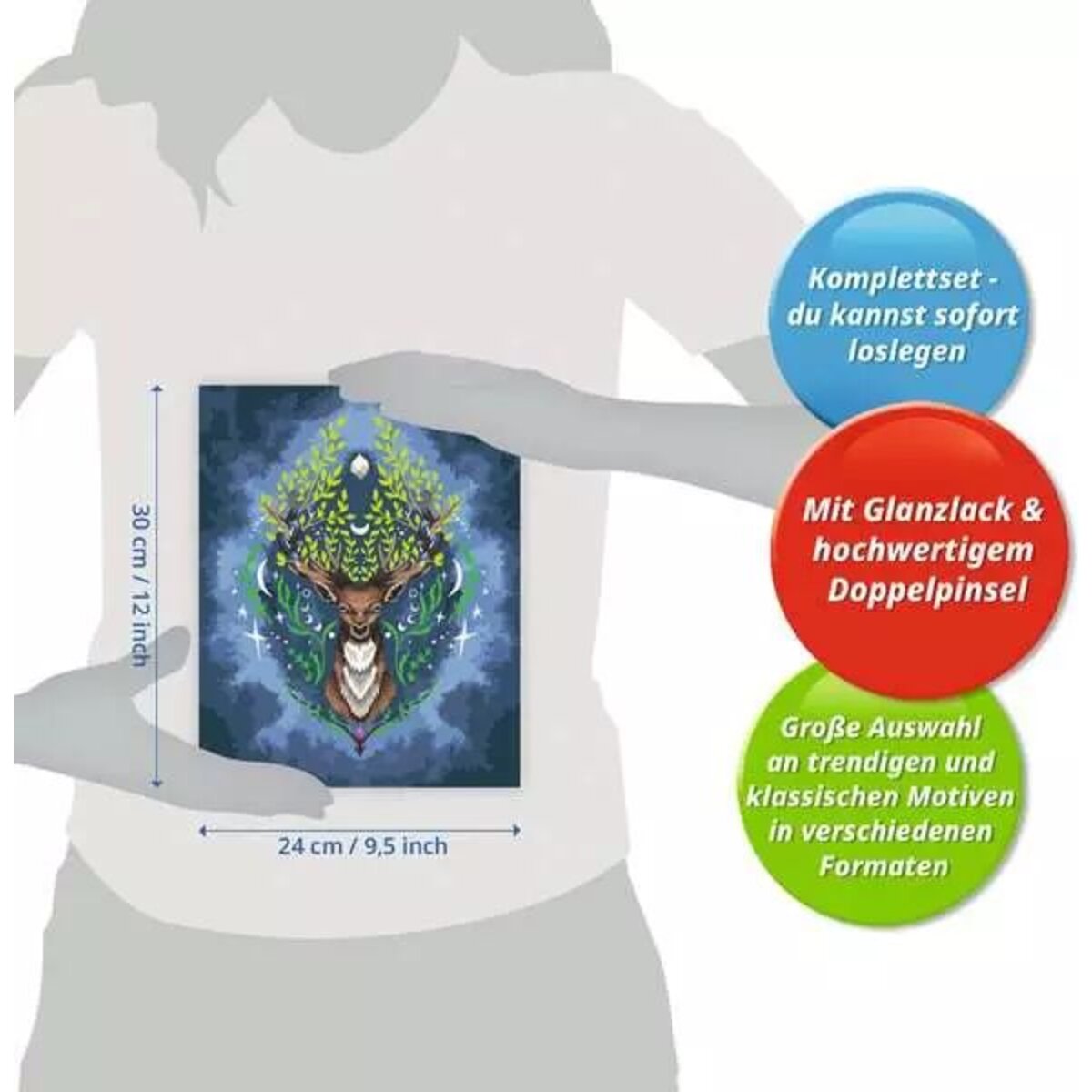 Ravensburger CreArt Pixie Cold: Mystic Deer - Malen nach Zahlen für Erwachsene