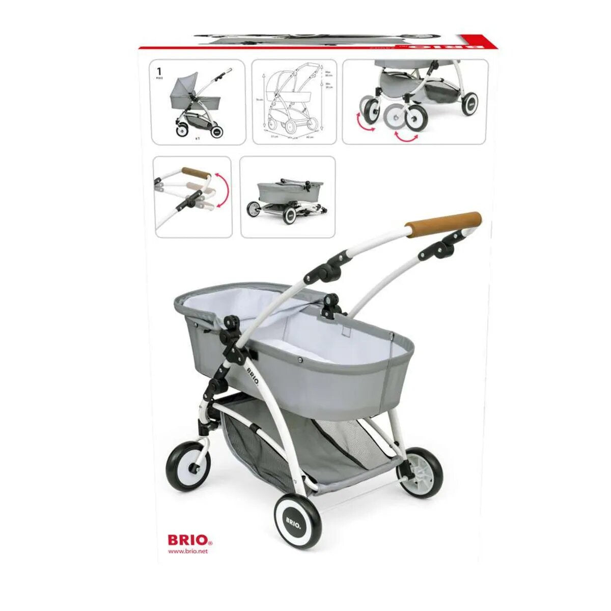 Ravensburger Puppenwagen Spin Grau mit Schwenkrädern