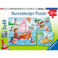 Ravensburger Puzzle - Auf dem Wasser, 3 x 49 Teile