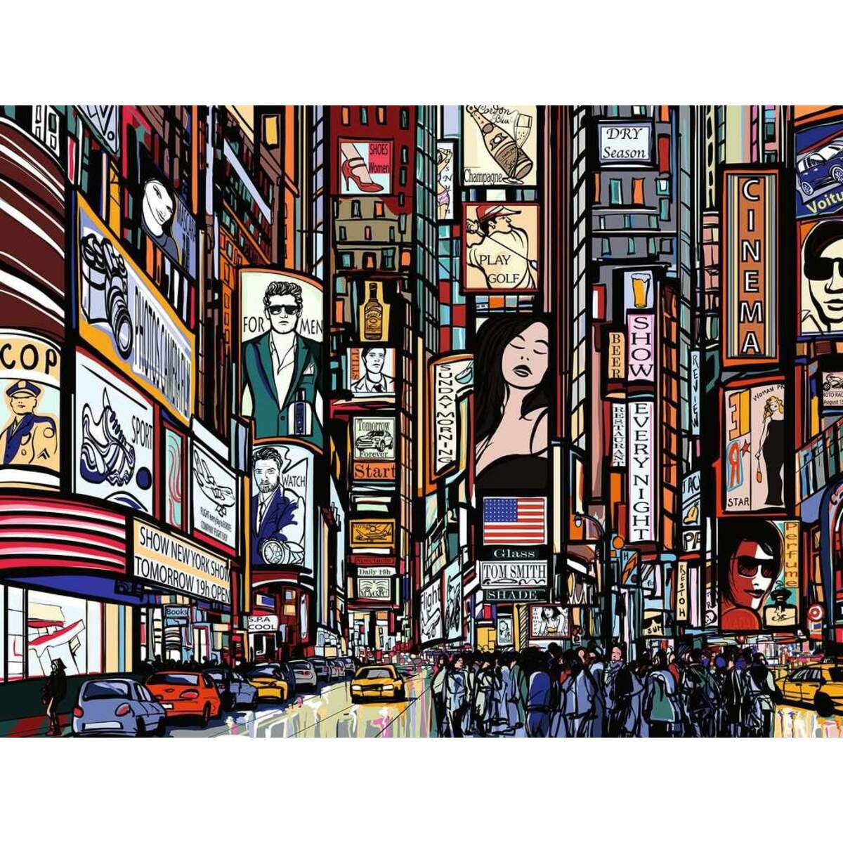 Ravensburger Puzzle - Buntes New York, 1000 Teile