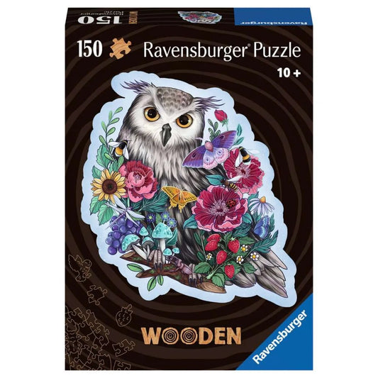 Ravensburger Wooden Puzzle - Geheimnisvolle Eule, 150 Teile