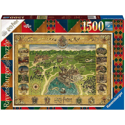 Ravensburger Puzzle - Hogwarts Karte, 1500 Teile