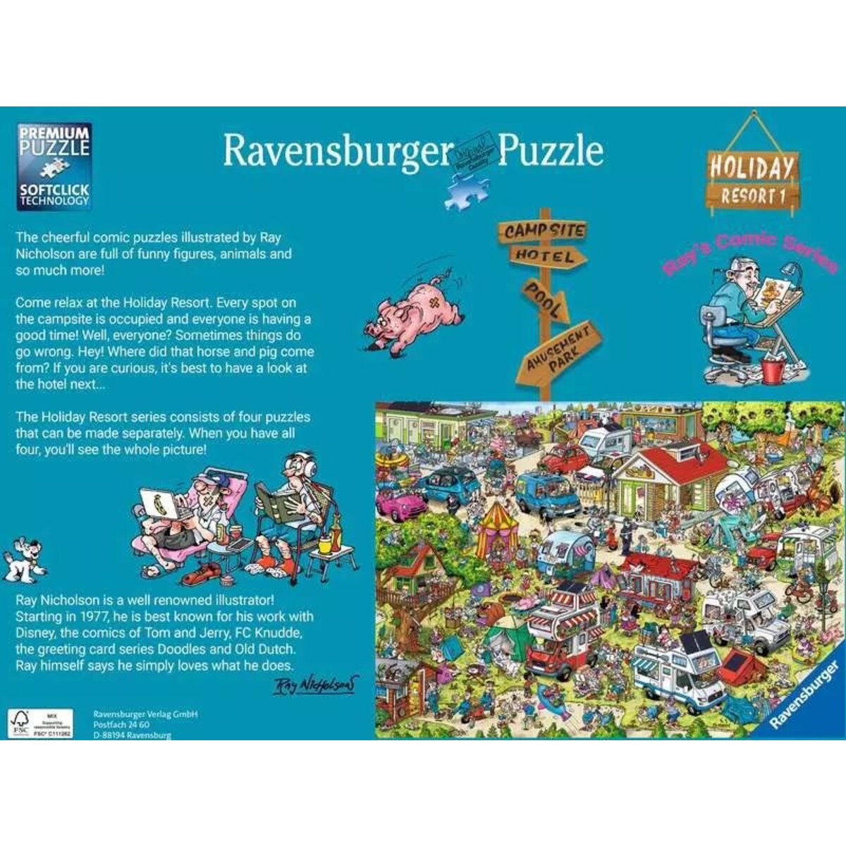 Ravensburger Puzzle - Holiday Resort 1 - The Campsite, 1000 Teile