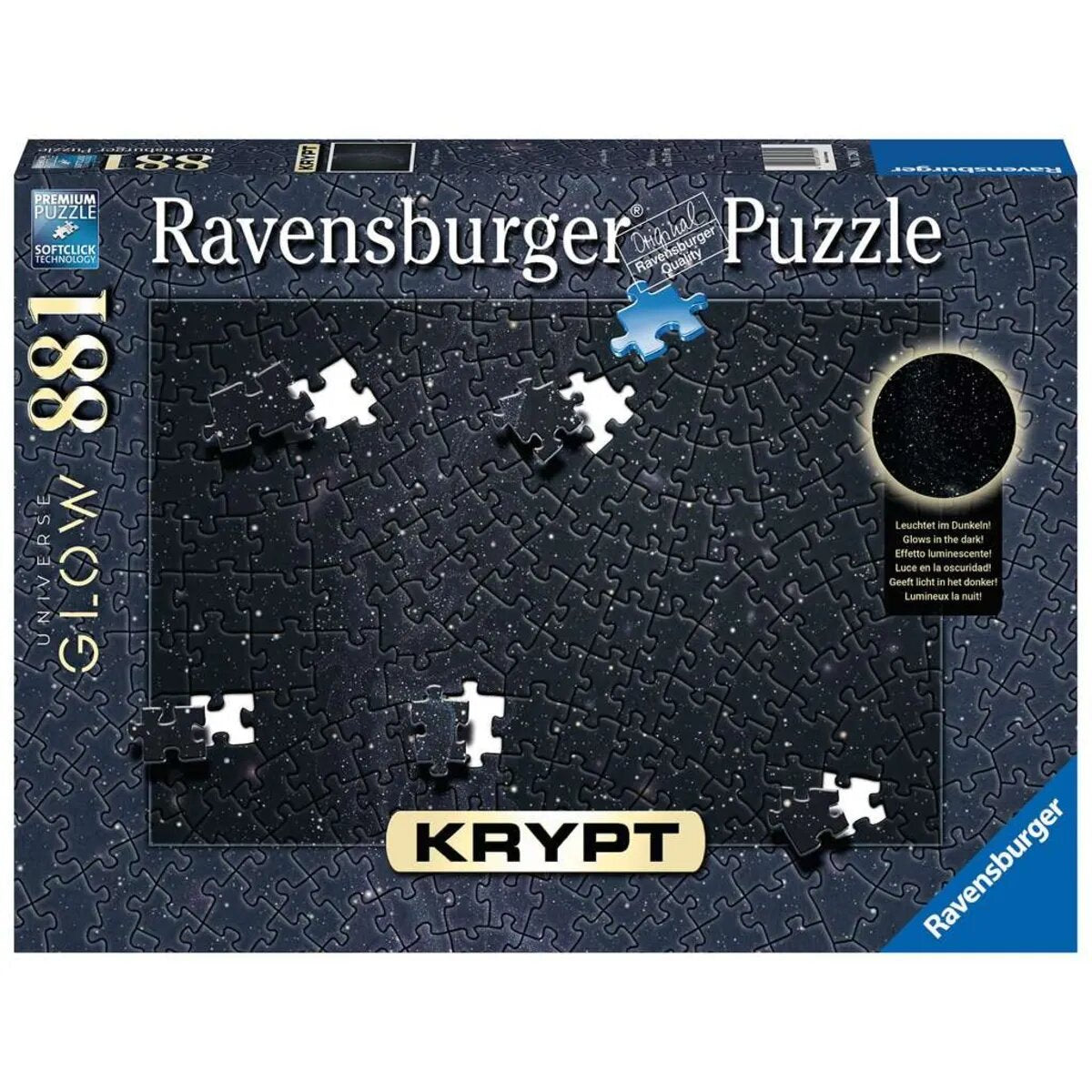 Ravensburger Puzzle - Krypt Universe Glow, 881 Teile