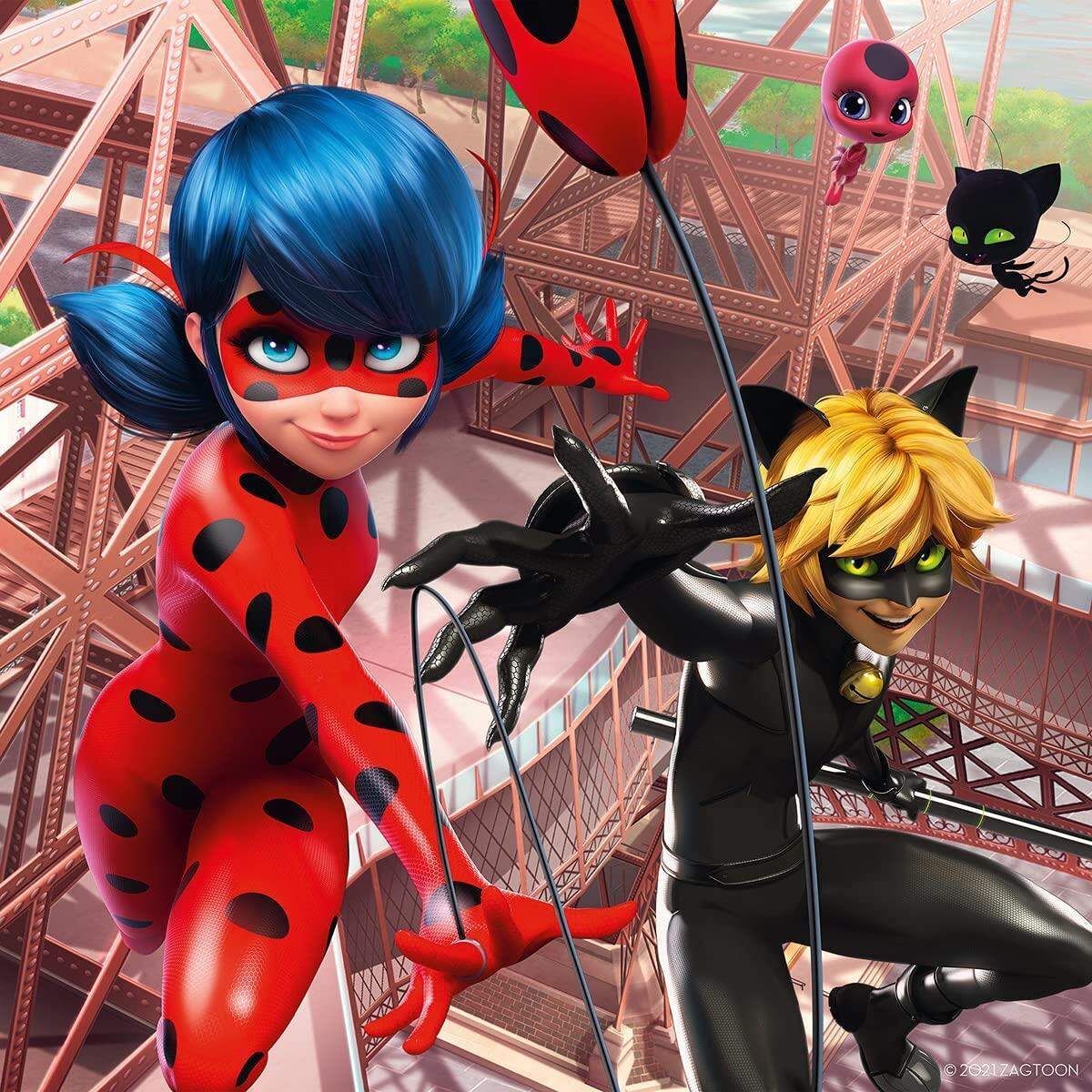Ravensburger Puzzle - Miraculous: Unsere Helden Ladybug und Cat Noir, 3 x 49 Teile
