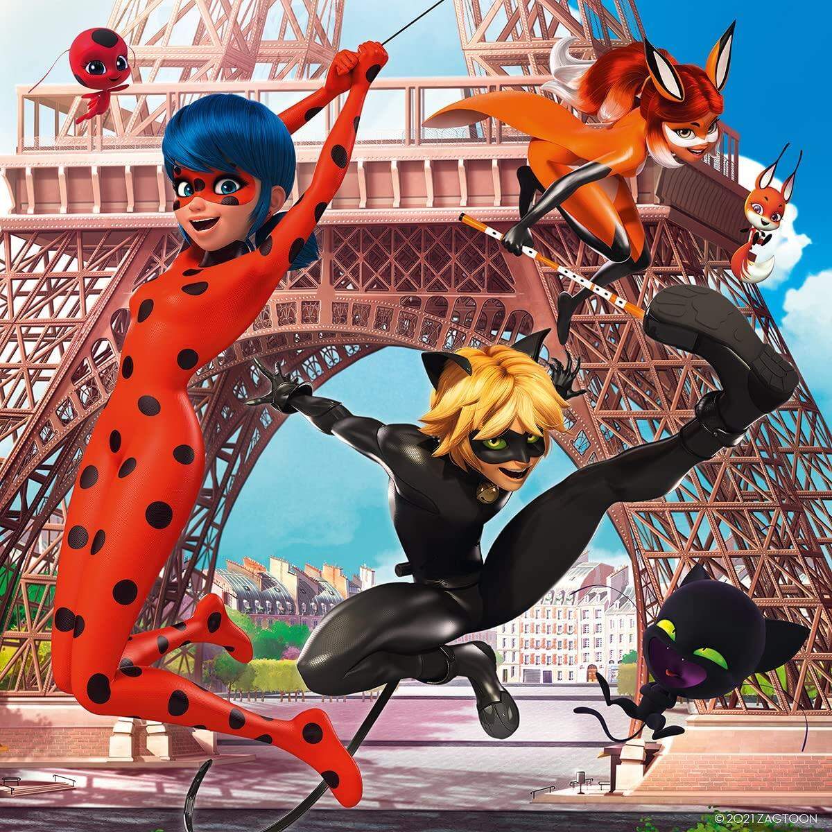 Ravensburger Puzzle - Miraculous: Unsere Helden Ladybug und Cat Noir, 3 x 49 Teile