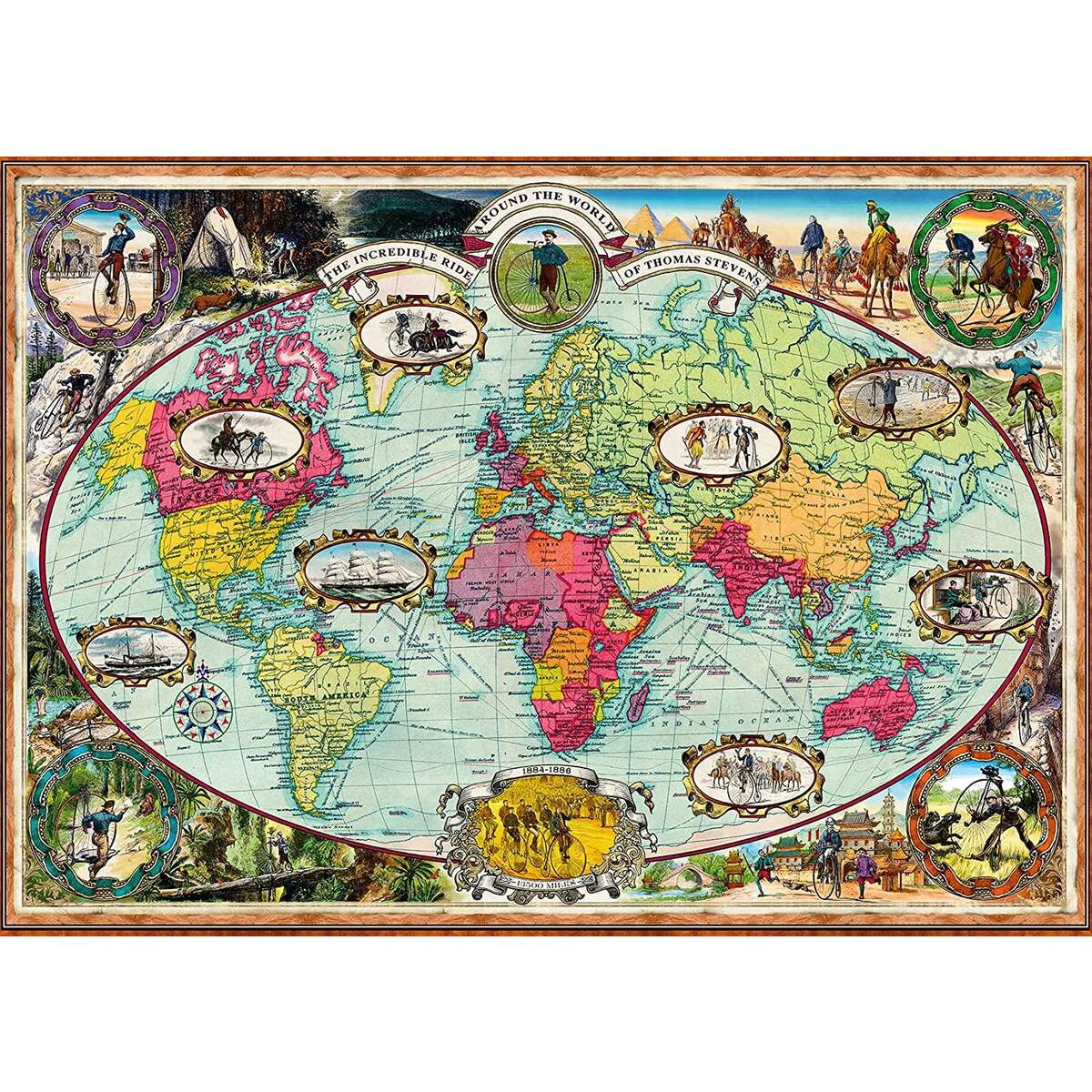 Ravensburger Puzzle - Mit Fahrrad um die Welt, 1000 Teile