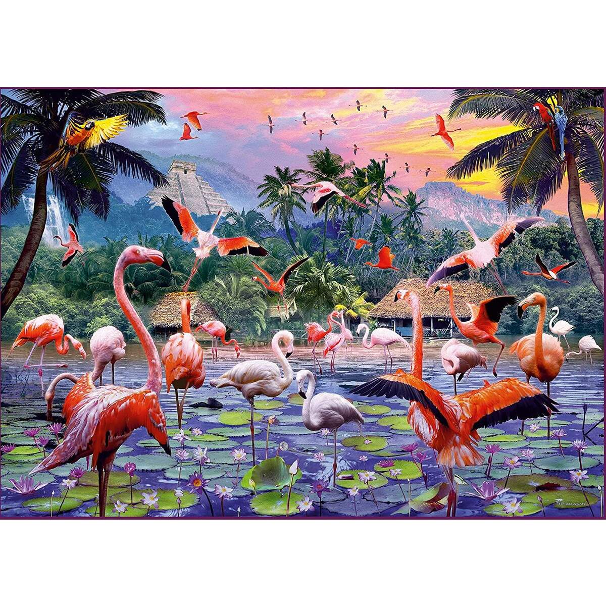 Ravensburger Puzzle - Pinke Flamingos, 1000 Teile