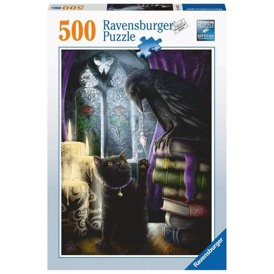 Ravensburger Puzzle - Rabe und Katze im Turmzimmer, 500 Teile