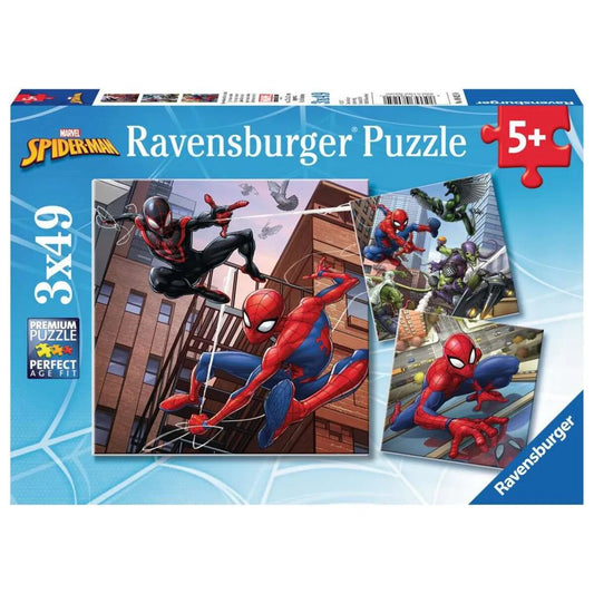 Ravensburger Puzzle - Spider-Man beschützt die Stadt, 3 x 49 Teile