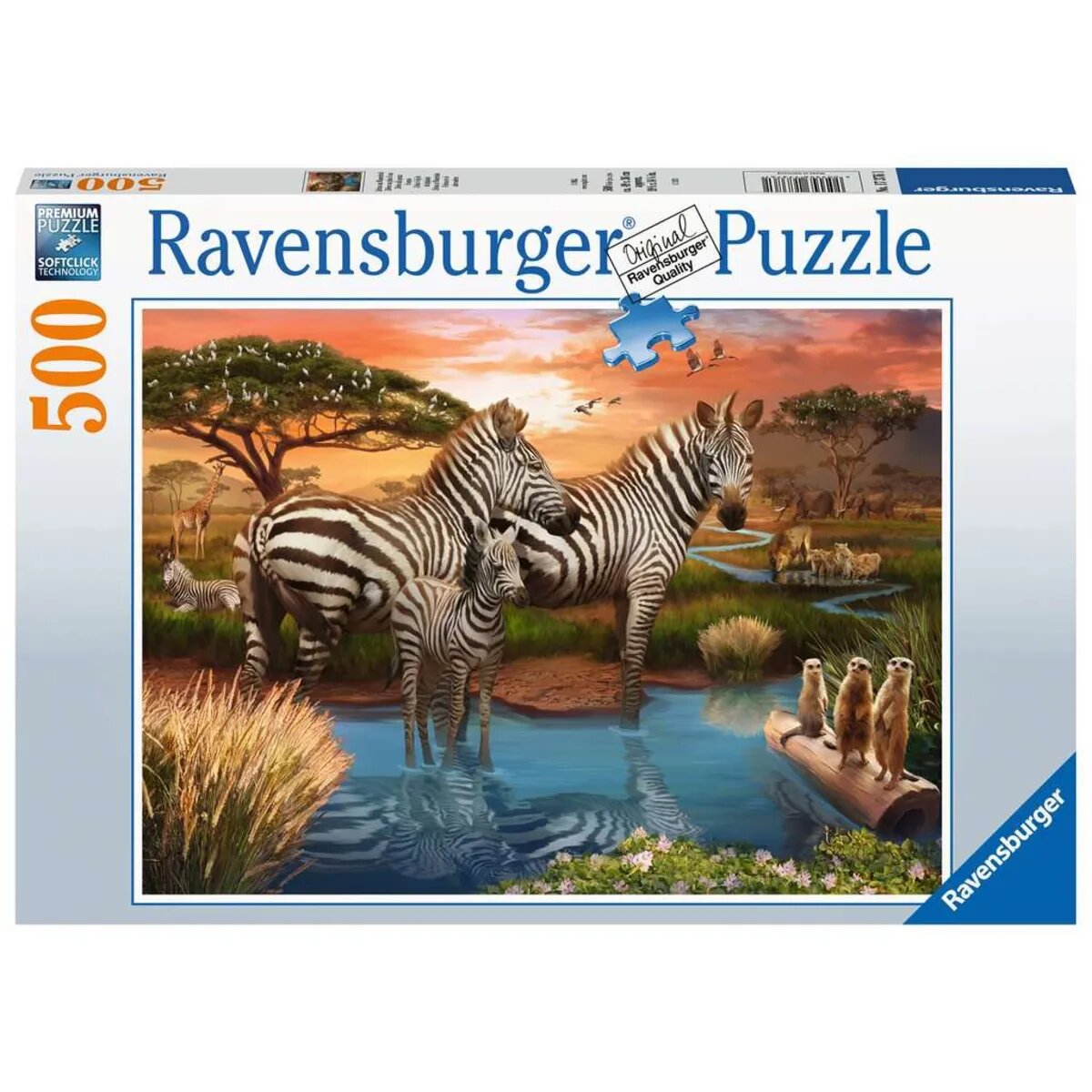 Ravensburger Puzzle - Zebras am Wasserloch, 500 Teile