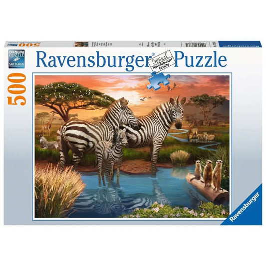 Ravensburger Puzzle - Zebras am Wasserloch, 500 Teile